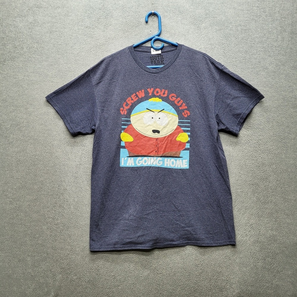 South Park Men Shirt Gray Graphic Cartman Logo‎ Short Sleeve